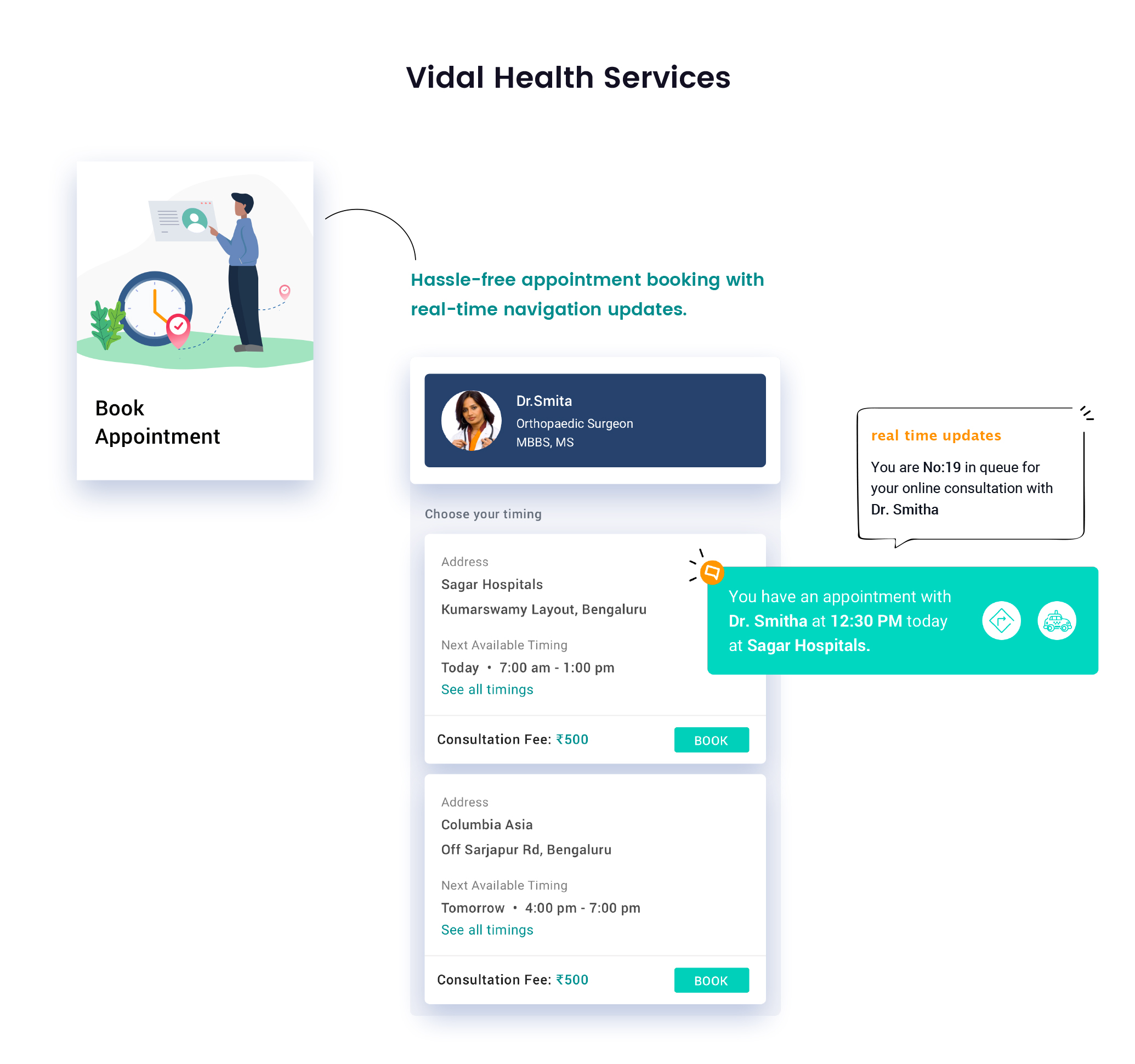 Vidal Health App - Homescreen